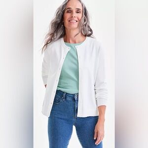 Style & Co. White Button Cardigan Sweater